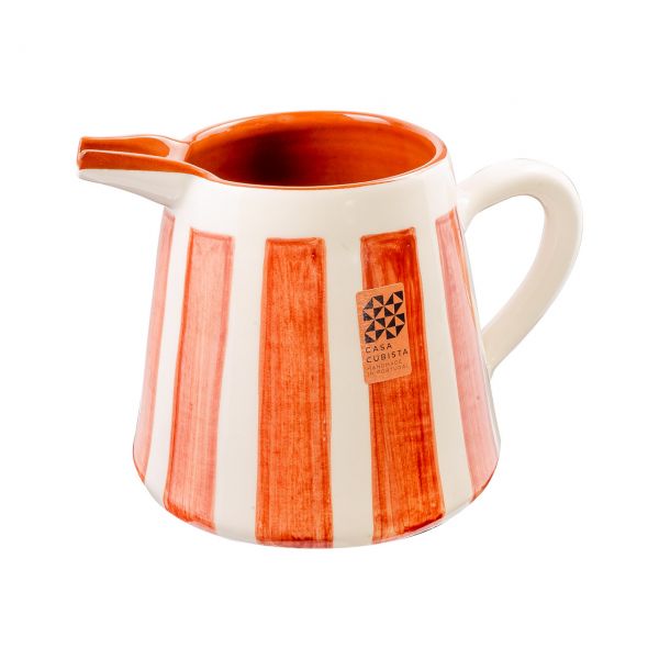 Keramikkrug 1l | bold stripes terracotta