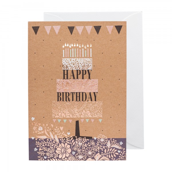 Grußkarte | Happy Birthday Torte | Copper