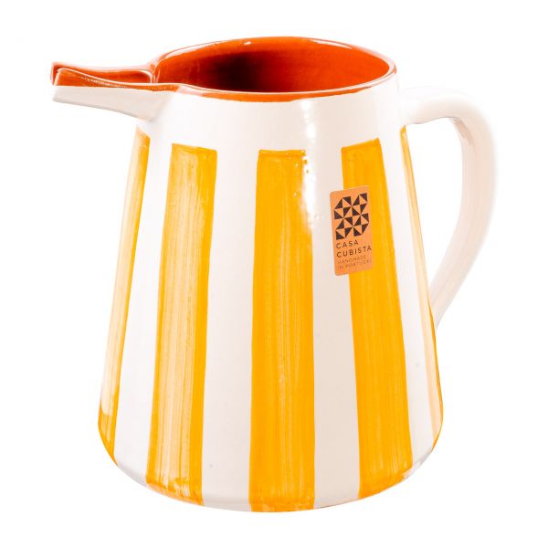 Keramikkrug 2l | bold stripes tangerine