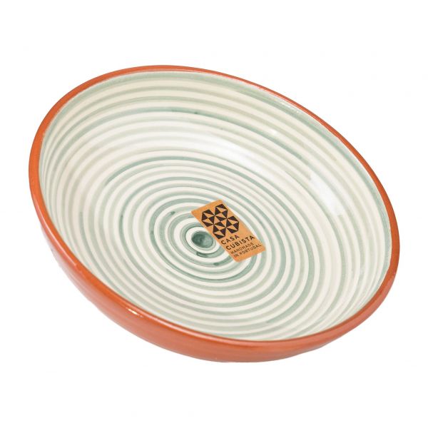 Casa Cubista | Keramikschale mittel | fine stripes sage