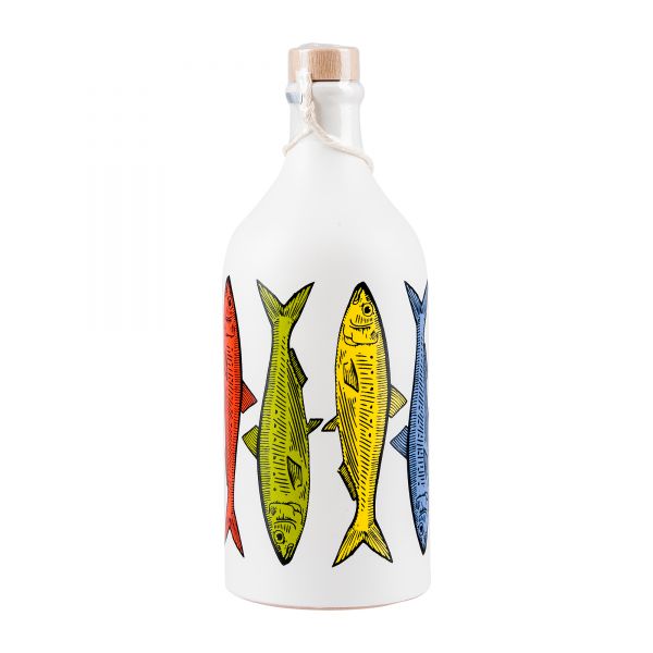 Muraglia Olivenöl | Keramikflasche bunte Sardinen | 500ml