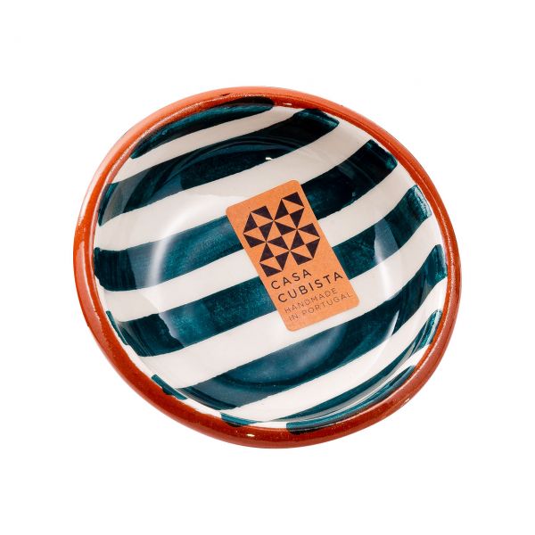 Keramikschale klein | bold stripes teal