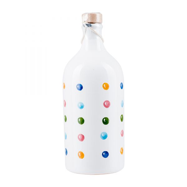 Muraglia | Olivenöl | Keramikflasche bunte Punkte | 500ml
