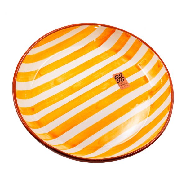 Keramikschale groß | bold stripes tangerine