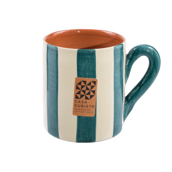 Casa Cubista | Keramik Tasse | bold stripes teal