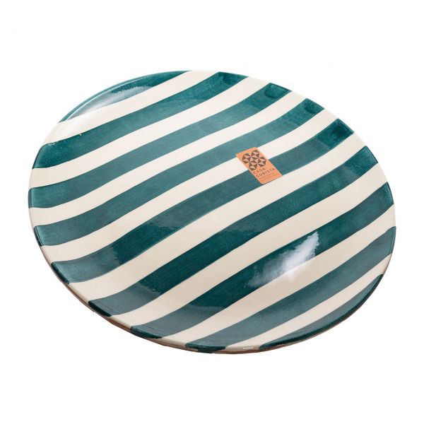 Casa Cubista | Teller groß | bold stripes teal